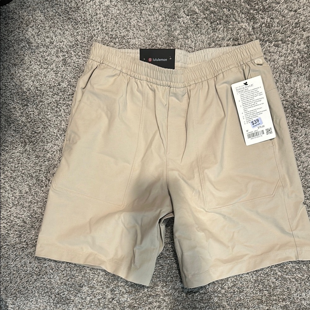 Lululemon Athletica Tan Flat Front Men's Shorts